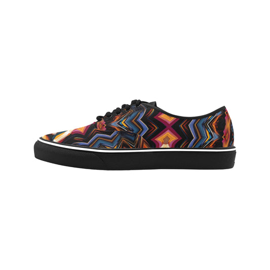Men's Bold Geometric Pattern All-Over Print Classic Canvas Low Top Shoes