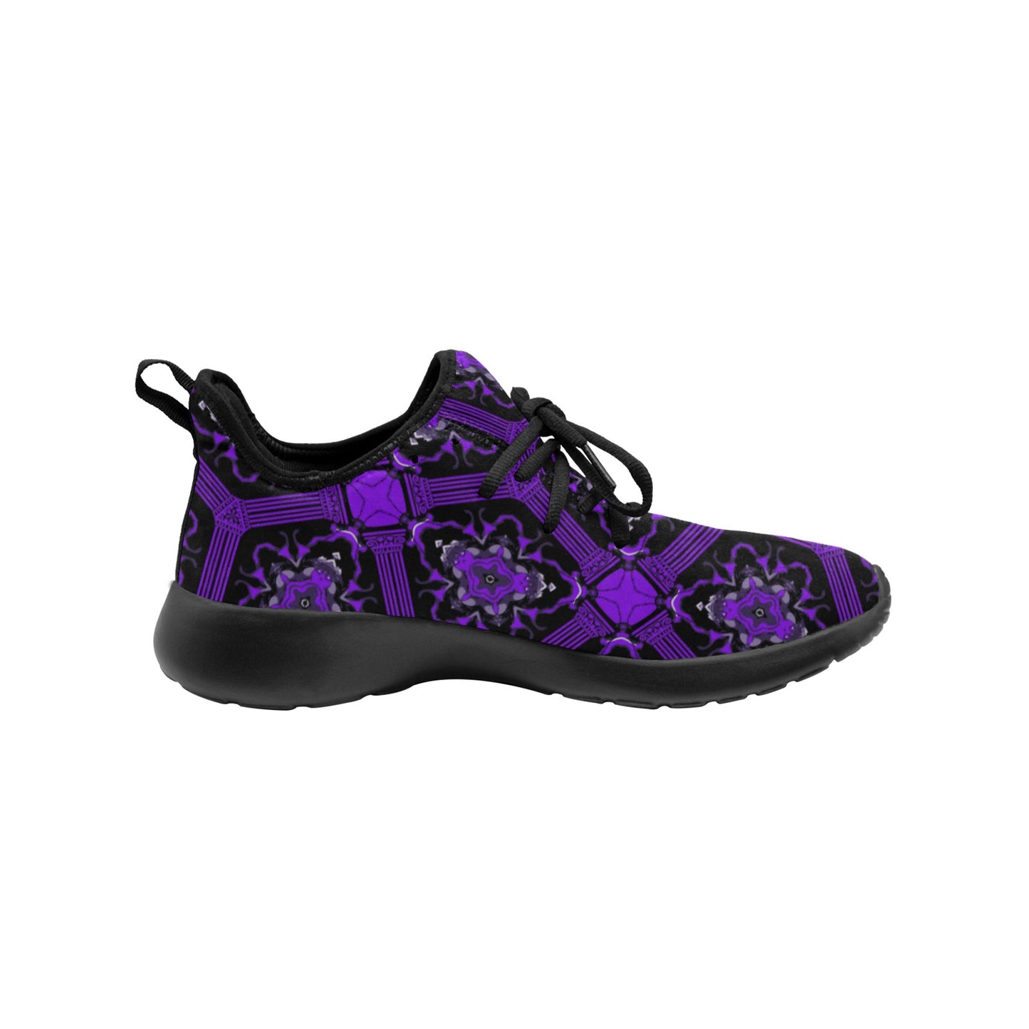 Men's Purple Gothic Mandala Pattern One-Piece Vamp Sneakers