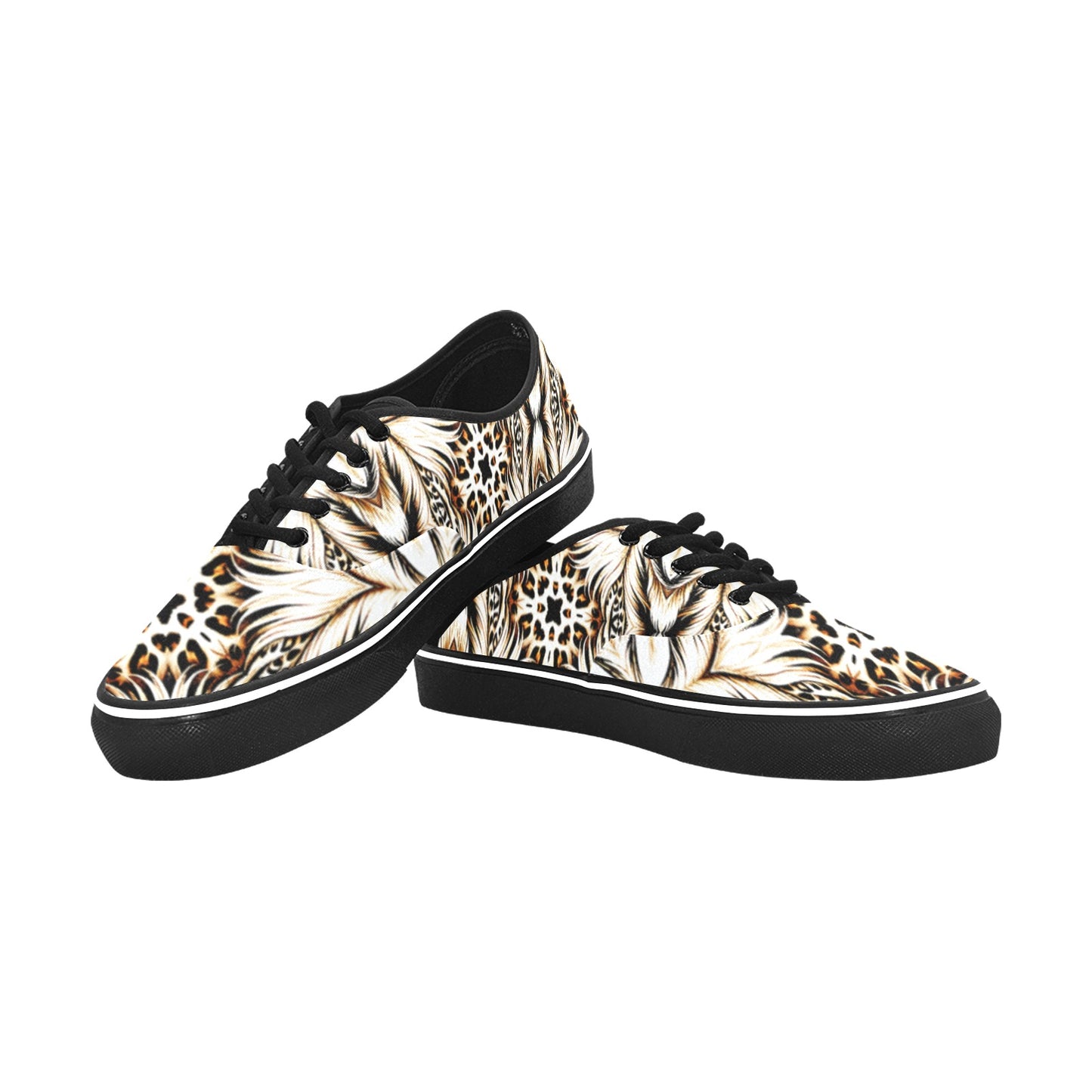 Men's Golden Baroque Pattern All-Over Print Classic Canvas Low Top Shoes