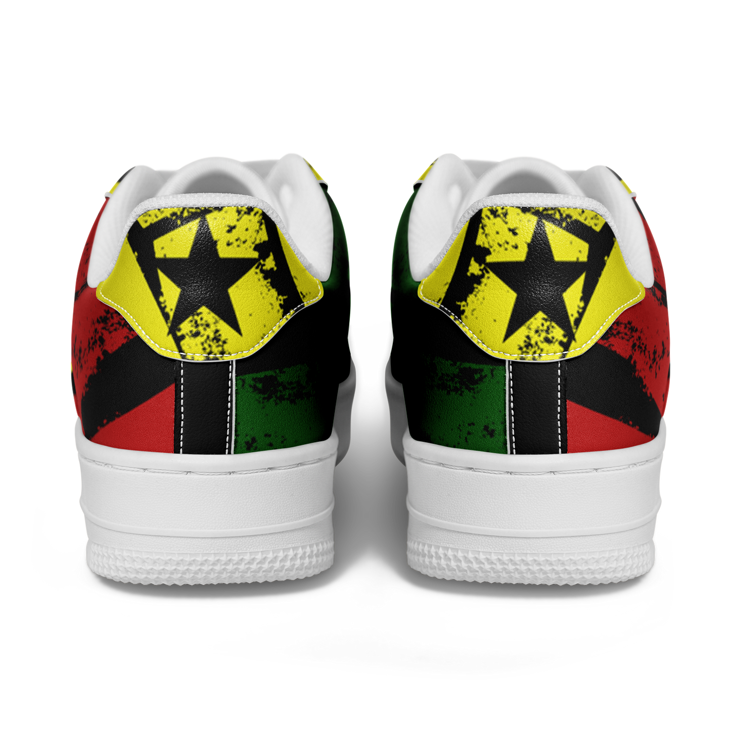 Women's Red Yellow Green and Black Stars Pattern All Over Print Urban Peak High Top Shoes
