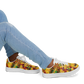 Men's Vibrant Red Yellow & Green African Kente Geometric Pattern All-Over Print Core Low Shoes
