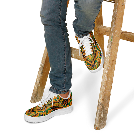 Men's Bold African Kente Inspired Pattern All-Over Print Core Low Shoes