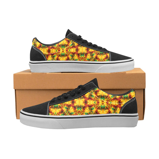 Women's Vibrant Autumn Kaleidoscope Pattern Top Skateboarding Shoes