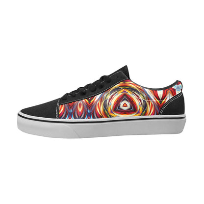 Men's Bold Abstract Swirl Design  Low Top Skateboarding Shoes