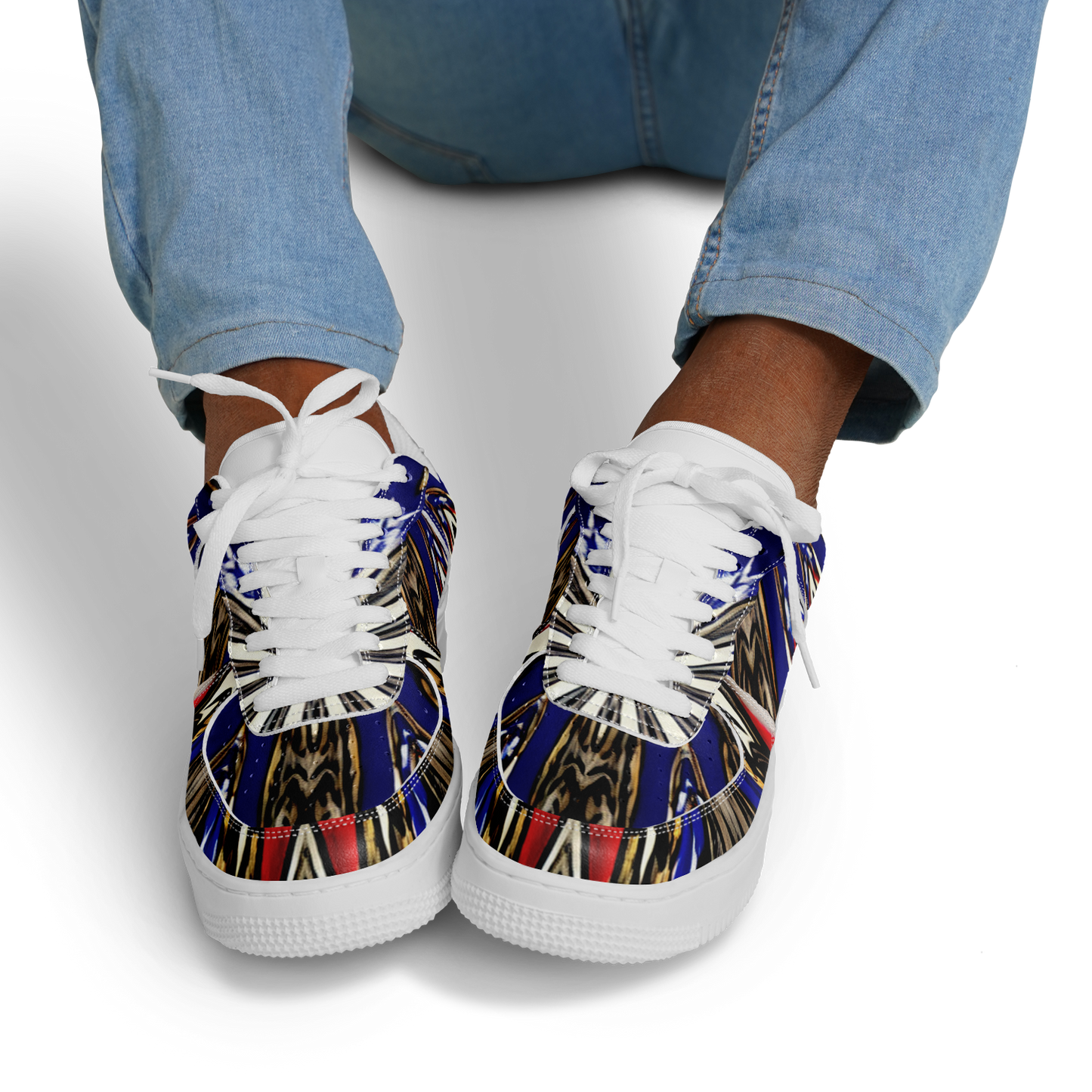 Men's Starburst Patriotic Colors Pattern All-Over-Print Core Low Shoes