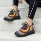 Women's Retro Radiant Circle Pattern All-Over Print Twisted Sole Sneakers