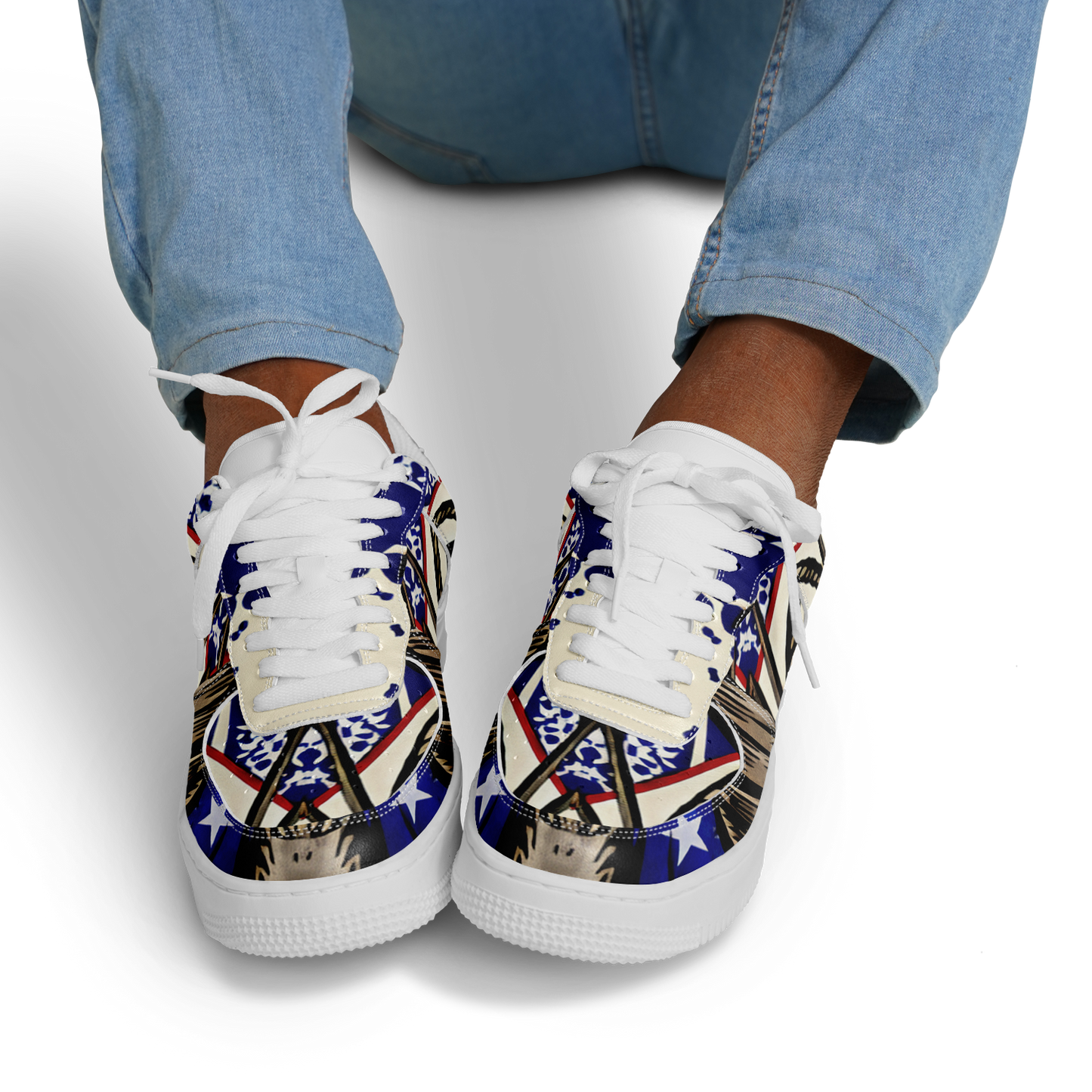 Men's Kaleidoscope Star Pattern All-Over Print Core Low Shoes