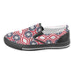 Men's Patriotic Red White Blue Geometric Unusual Slip-on Canvas Shoes