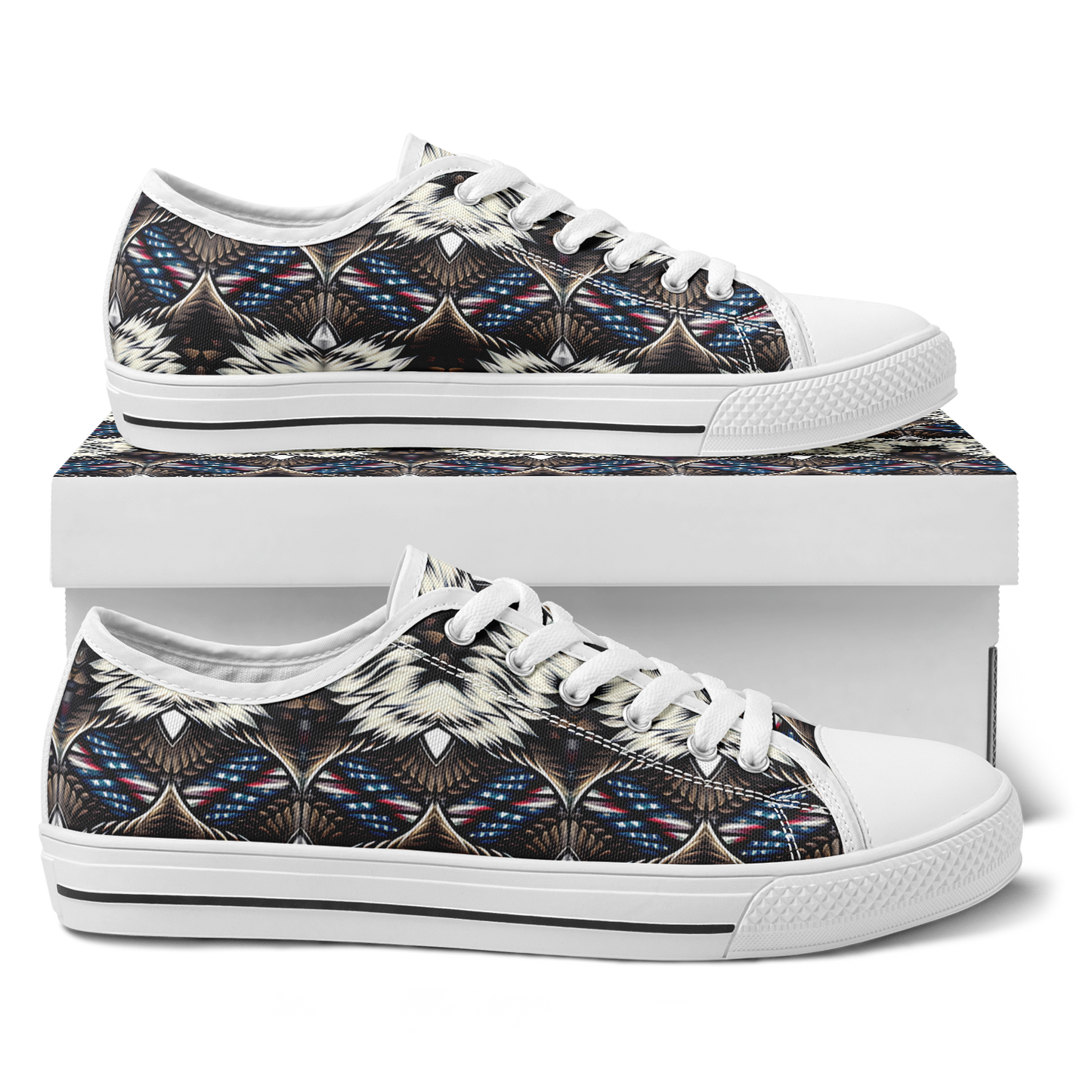Men's Bold Geometric Pattern All-Over Print Urban Peak Low Shoes