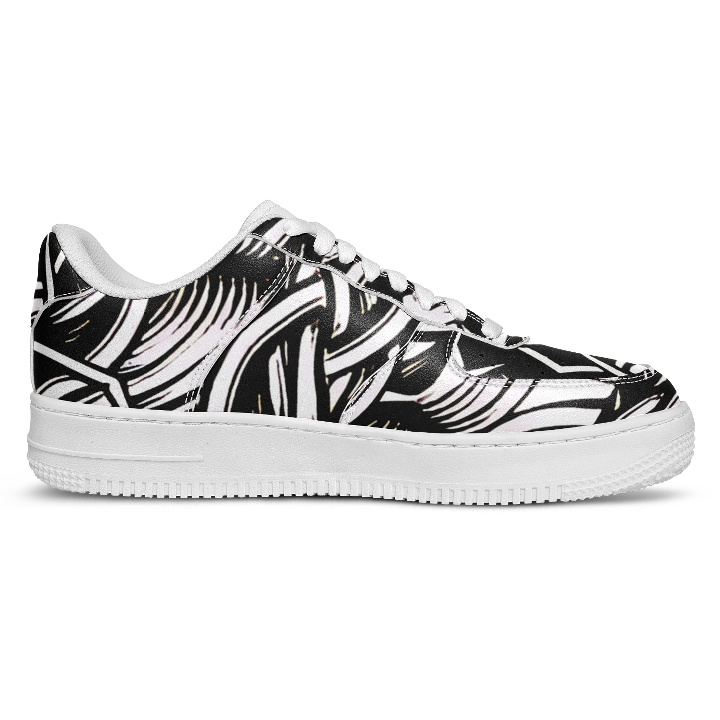 Women’s Black Intricate Silver Chain Tattoo Pattern High Core Low Shoes