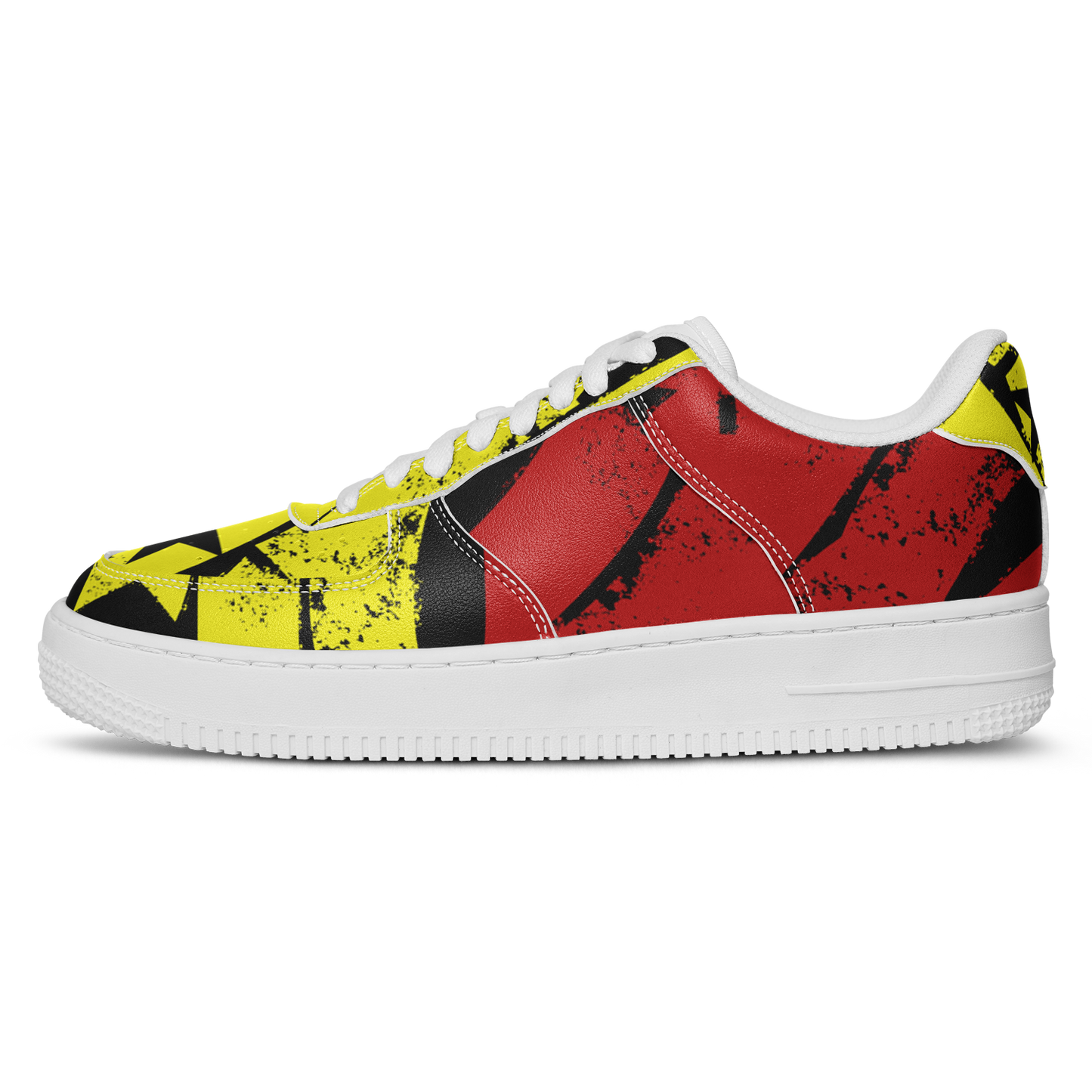 Women's Red Yellow Green and Black Stars Pattern All Over Print Urban Peak High Top Shoes
