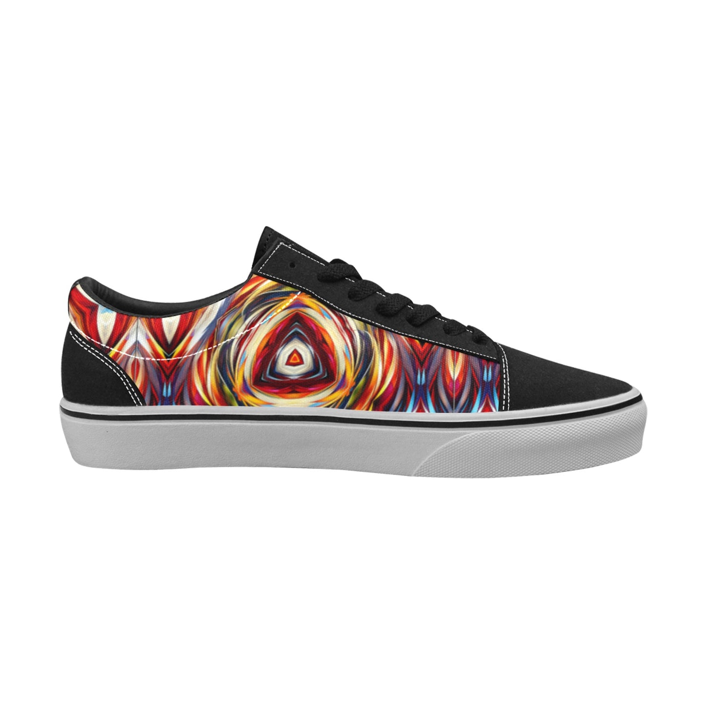 Women's Bold Abstract Swirl Design Low Top Skateboarding Shoes