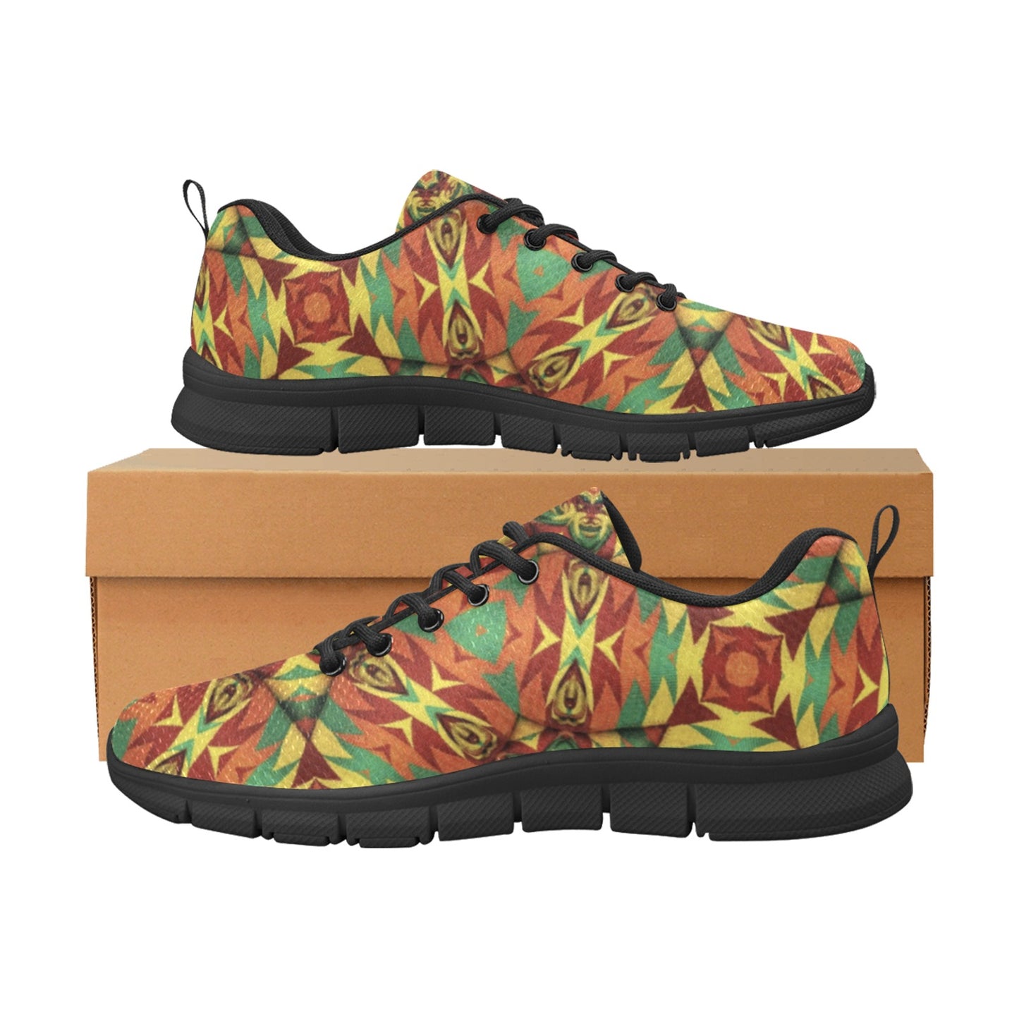 Men's Bold Tribal Kaleidoscope Pattern Breathable Running Shoes