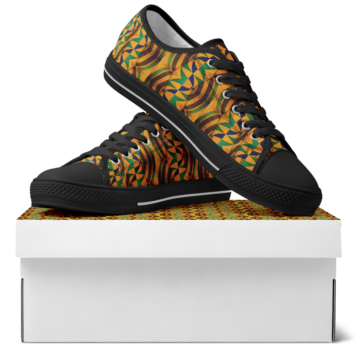 Women's African Kente Geometric Pattern All-Over Print Urban Peak Low Shoes