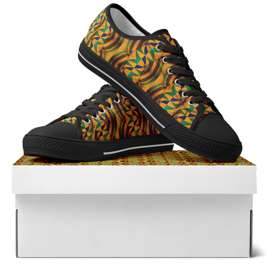 Women's African Kente Geometric Pattern All-Over Print Urban Peak Low Shoes