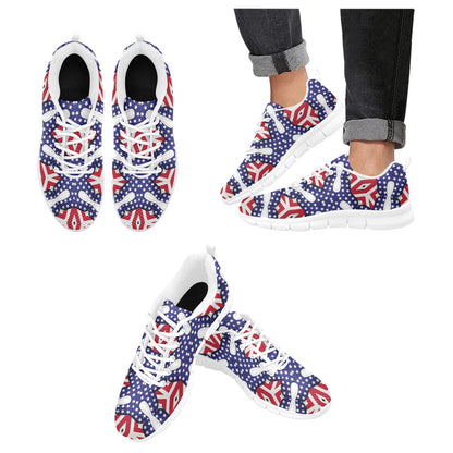 Women's Patriotic Stars & Stripes All Over Print Breathable Running Shoes