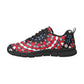 Women's Red, Black & White Psychedelic Pattern All-Over Print Breathable Running Shoes