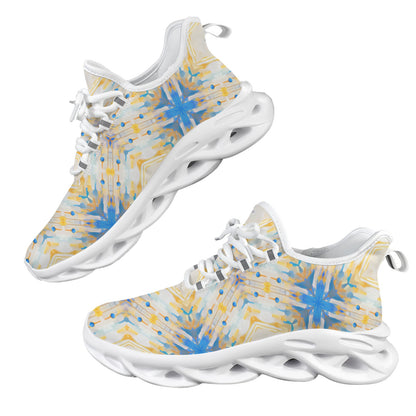 Women's Kaleidoscope Sunburst Pattern All-Over Print Twisted Sole Sneakers