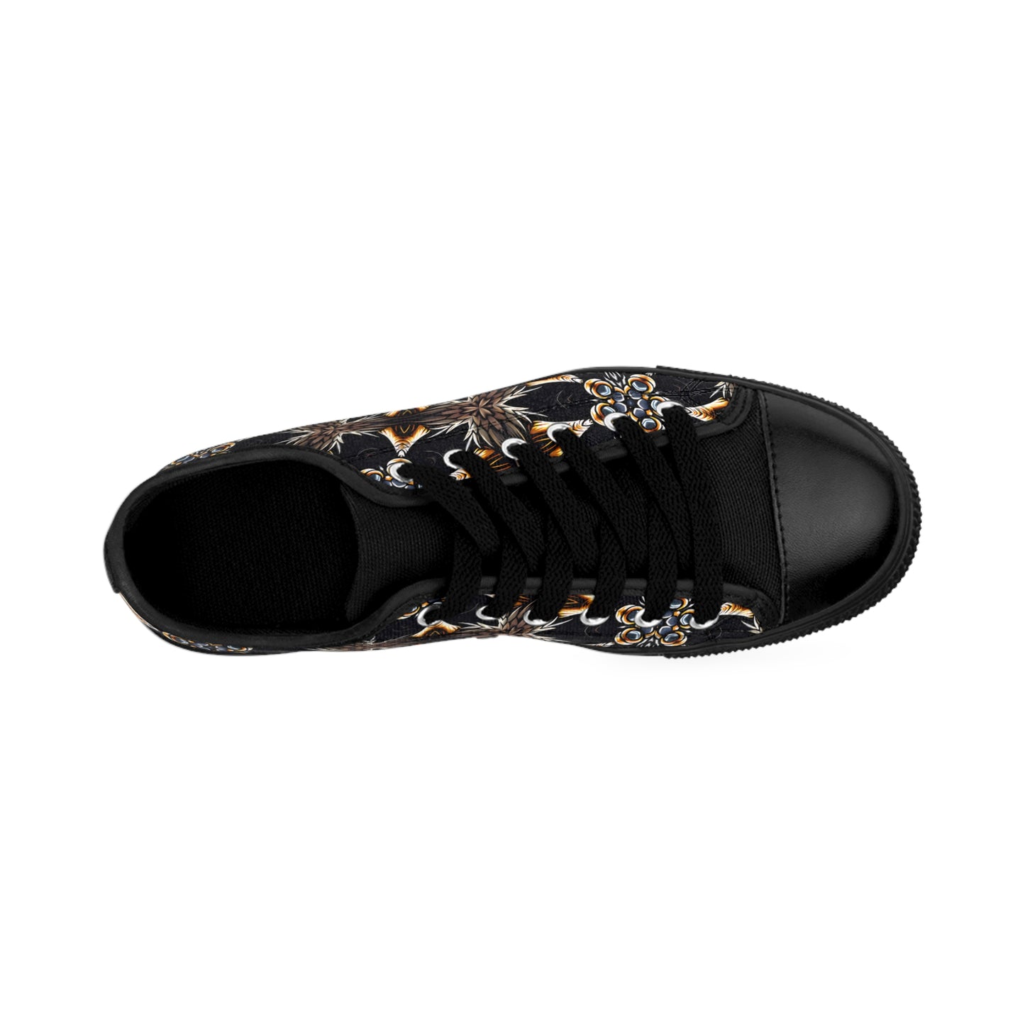 Men's  Black Geometric Pattern Pattern Low-Tops Sneakers
