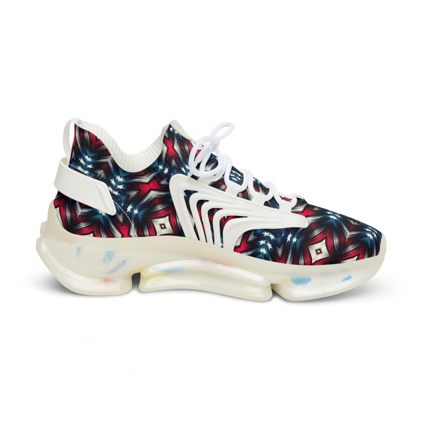 Men's Mesh Patriotic Kaleidoscope Athletic Sneakers