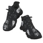 Women's Black & White Kaleidoscope Pattern All Over Print Twisted Sole Sneakers