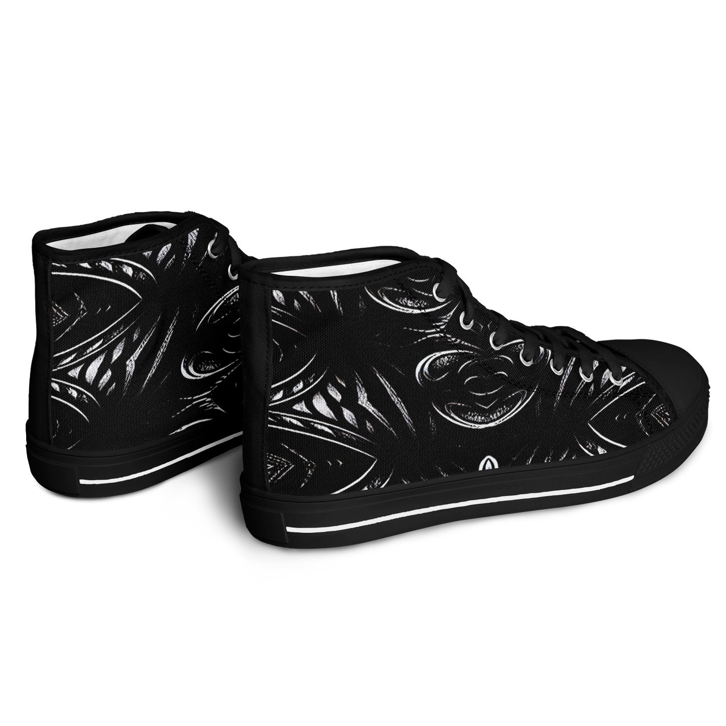 Women's Black & White Geometric All-Over Print Urban Peak High Top Shoes
