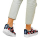 Women's Red White Blue Geometric Pattern All-Over Print Core Low Shoes