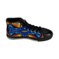 Men's Vibrant Geometric Blue & Orange Pattern All Over Print High-Top Sneakers
