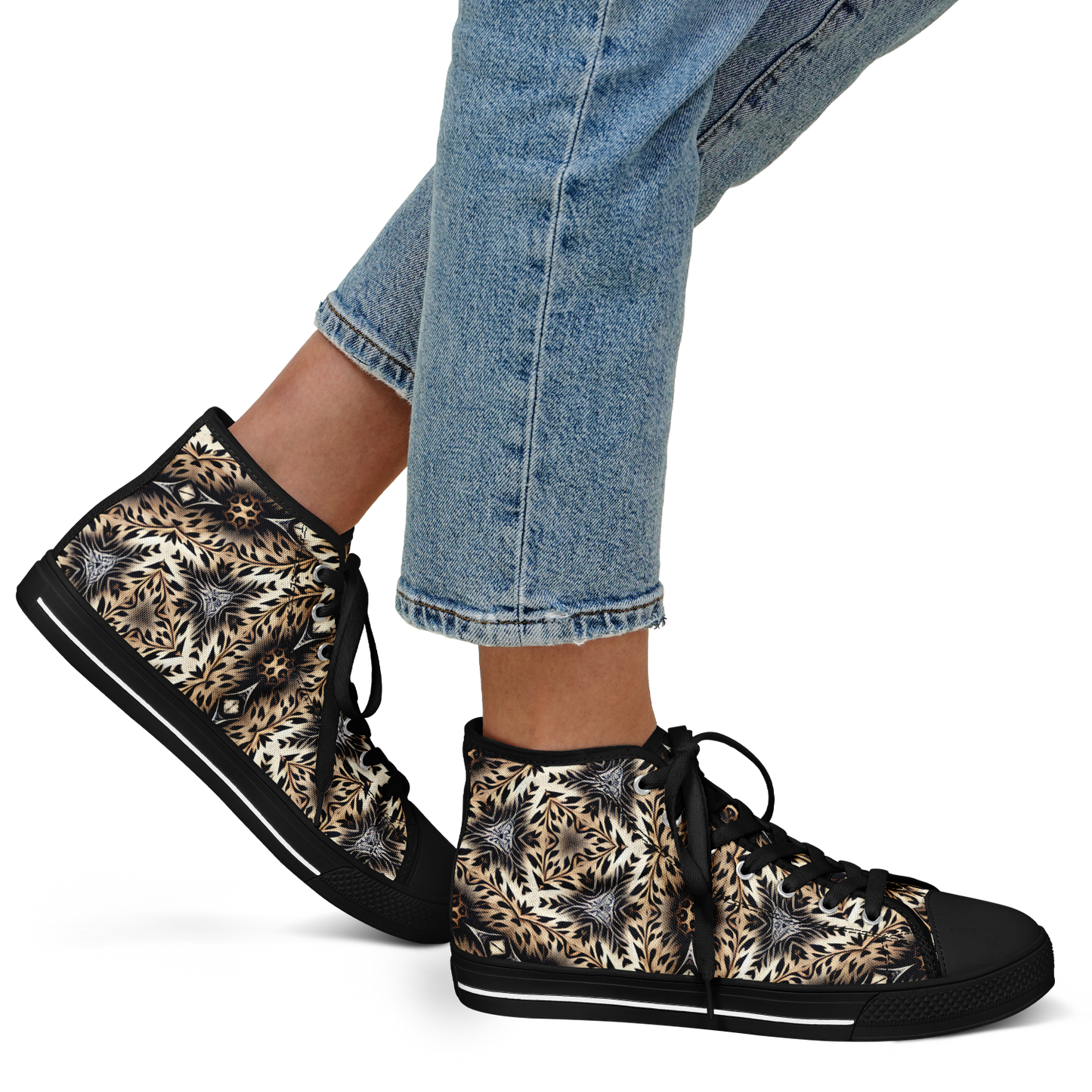 Women's Leopard Kaleidoscope Pattern All-Over Print Urban Peak High Top Shoes