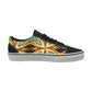 Men's Green & Gold Swirl Pattern Low Top Skateboarding Shoes