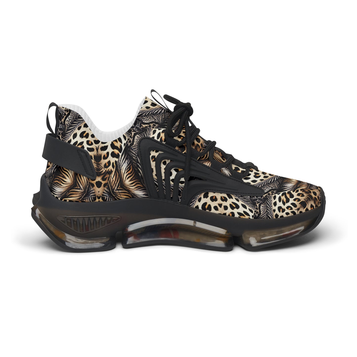 Women's Leopard Pattern All Over Print Mesh Fashion Sneakers