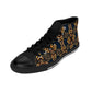 Women's Geometric Gold & Black Pattern High Top Sneakers