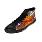 Men's Vibrant Orange Geometric Pattern All Over print High-Top Sneakers