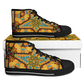 Women's Golden Geometric Mosaic Pattern Urban Peak High Top Shoes
