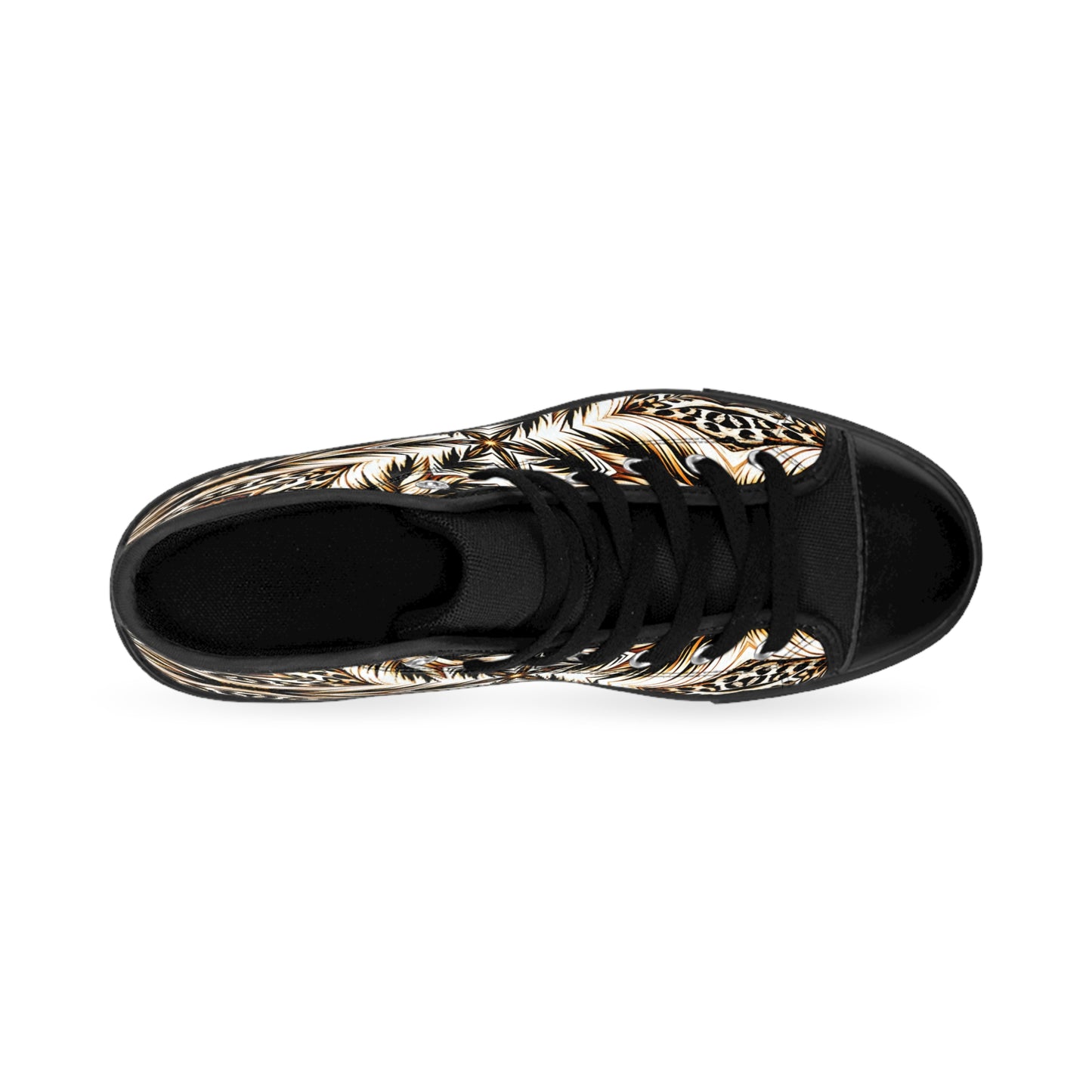 Men Brown & Black Kaleidoscope Pattern All Over Print High-Top Sneakers