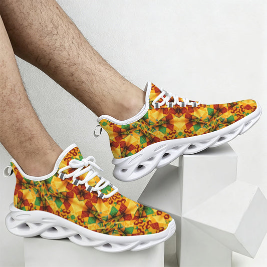 Men's Vibrant Autumn Kaleidoscope Pattern All Over Print Twisted Sole Sneakers