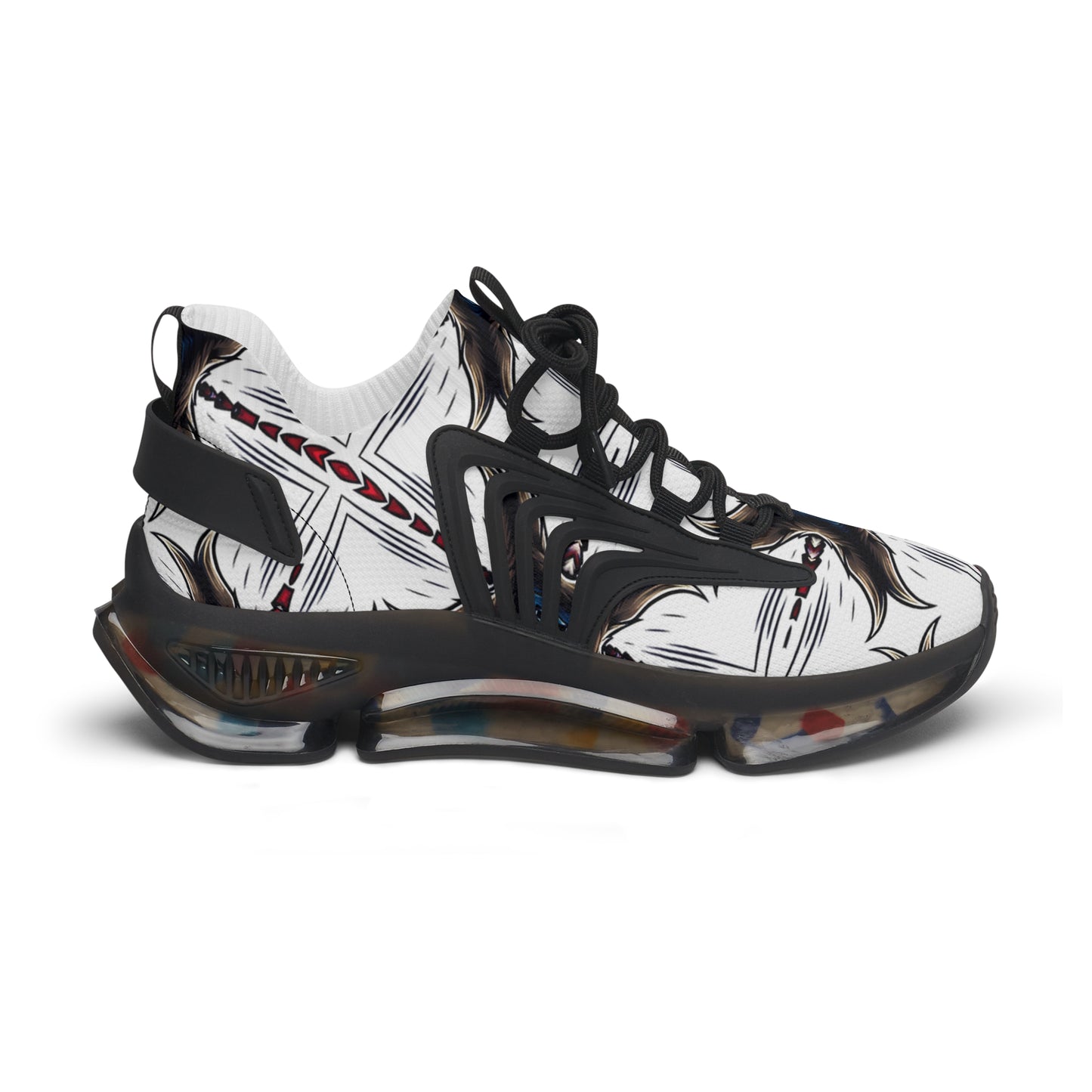 Women's Mesh Abstract Symmetry Pattern Athletic Sneakers