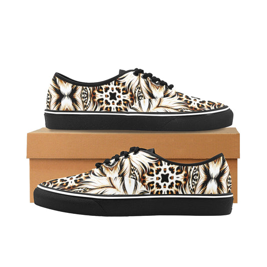 Women's Golden Baroque Pattern All-Over Print Classic Canvas Low Top Shoes
