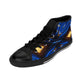 Men's Blue Geometric Kaleidoscope pattern Design High-Top Sneakers