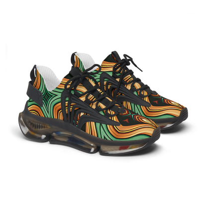 Women’s Retro Abstract Swirl Pattern Athletic Mesh Sneakers
