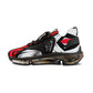 Men's Red Black & White Geometric Pattern All Over Print Mesh Workout Sneakers