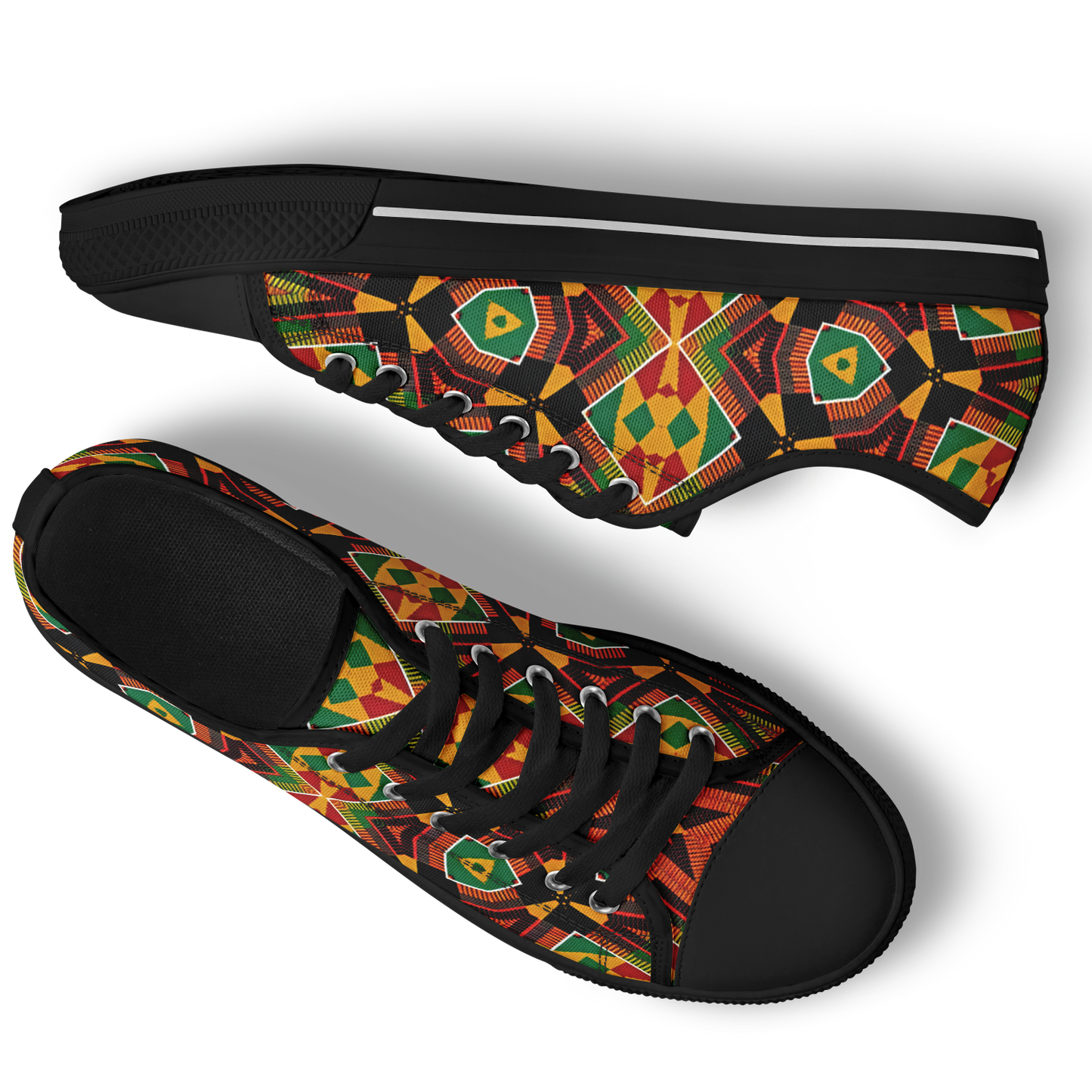 Women's African Kente Geometric Star Pattern All-Over Print Urban Peak Low Shoes