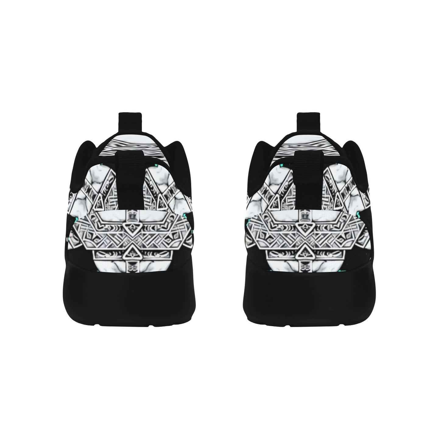 Men's Kaleidoscope Geometric Pattern All Over Print Pull Loop Sneakers