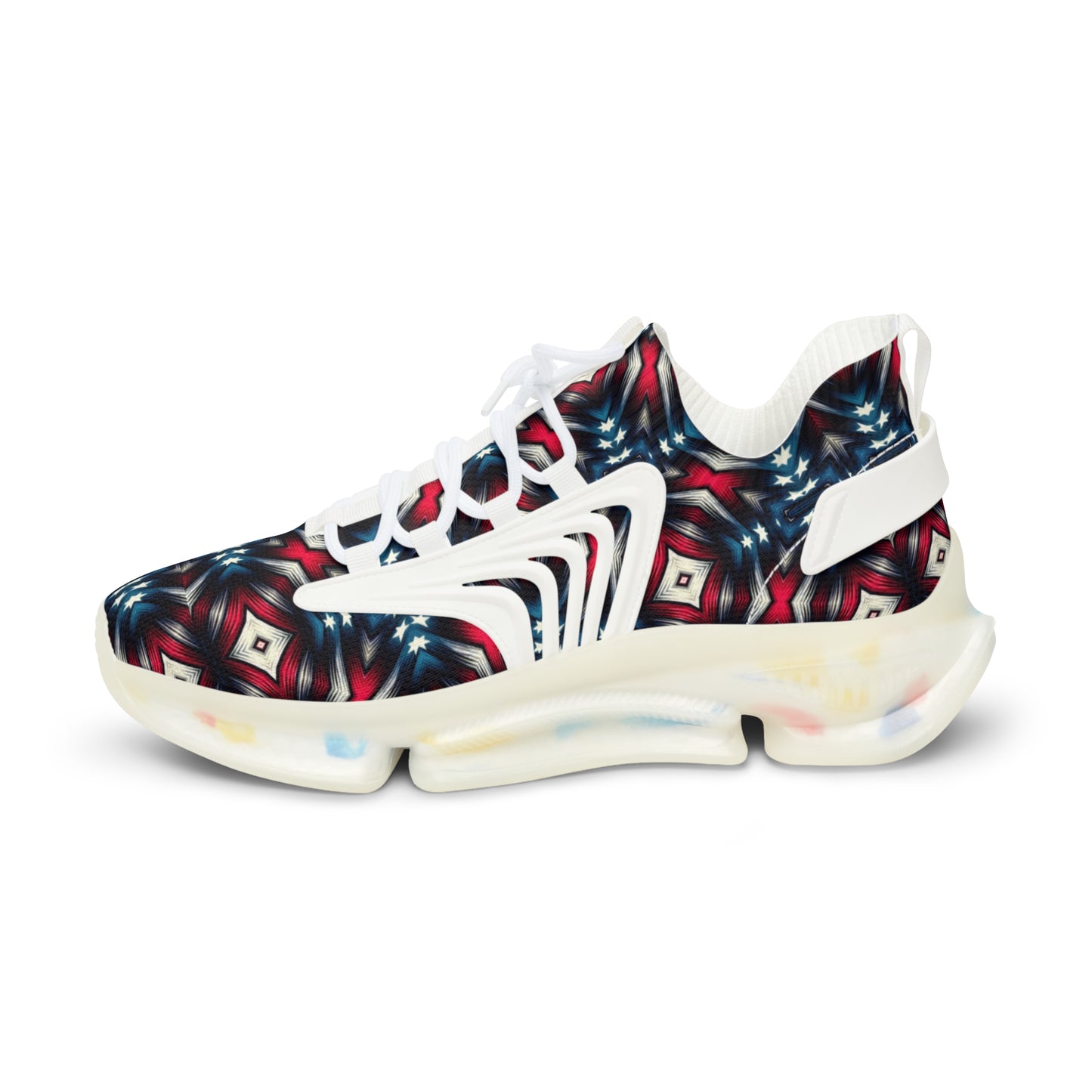 Men's Mesh Patriotic Kaleidoscope Athletic Sneakers