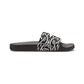 Women's Black Chain Link Slide for Casual, Beach & Pool Removable-Strap Sandals