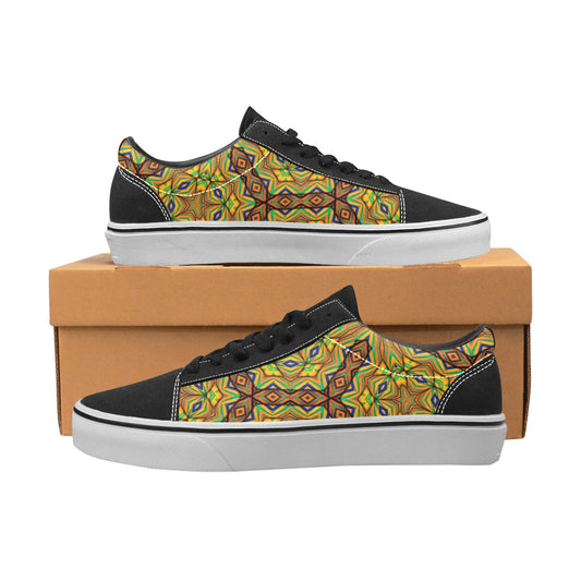 Women's Kaleidoscope Geo Pattern Low Top Skateboarding Shoes