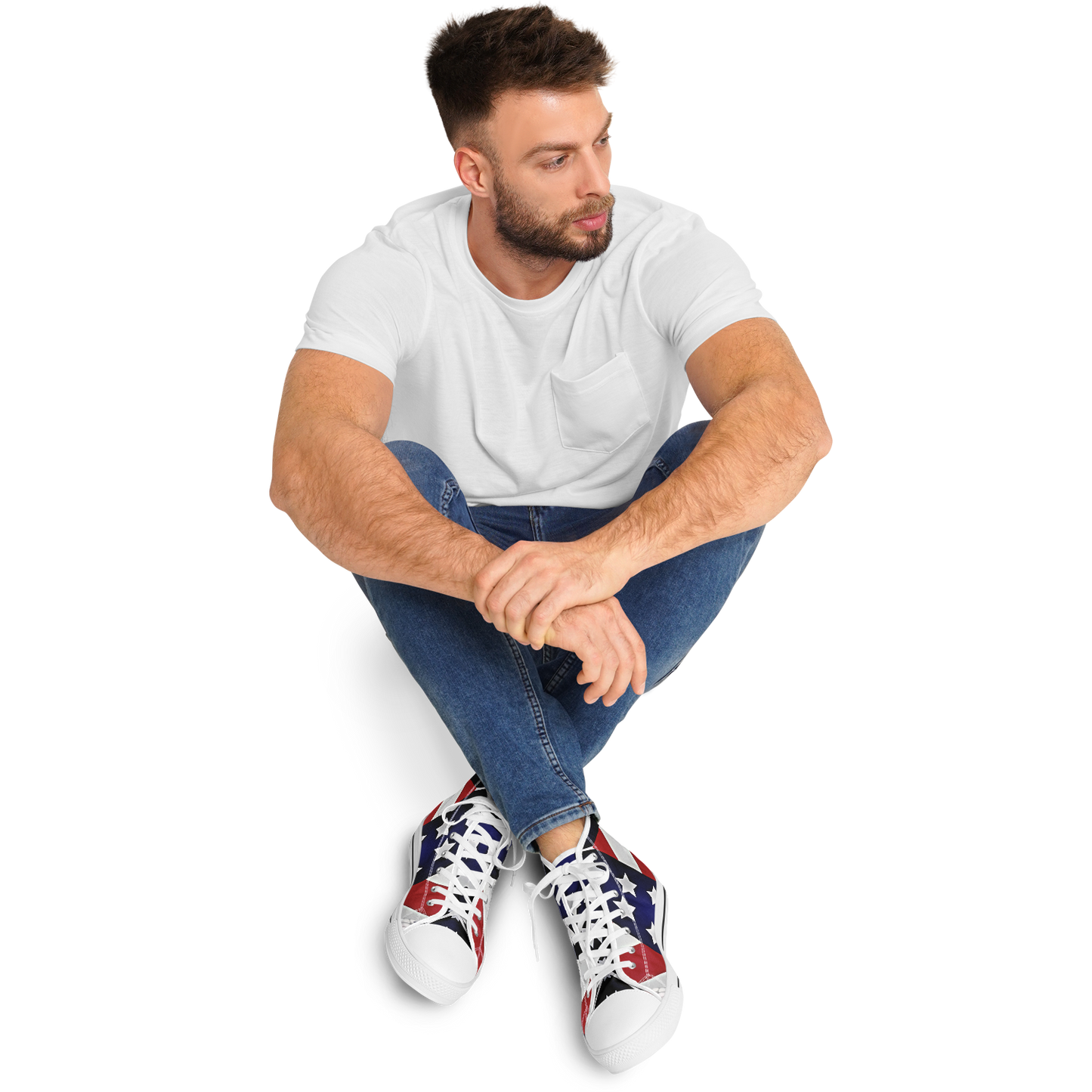 Men's Patriotic Star Flag Urban Peak High Top Shoes