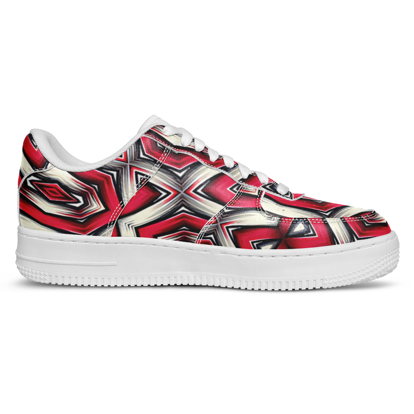 Men's Red Geometric Kaleidoscope pattern Core Low Shoes