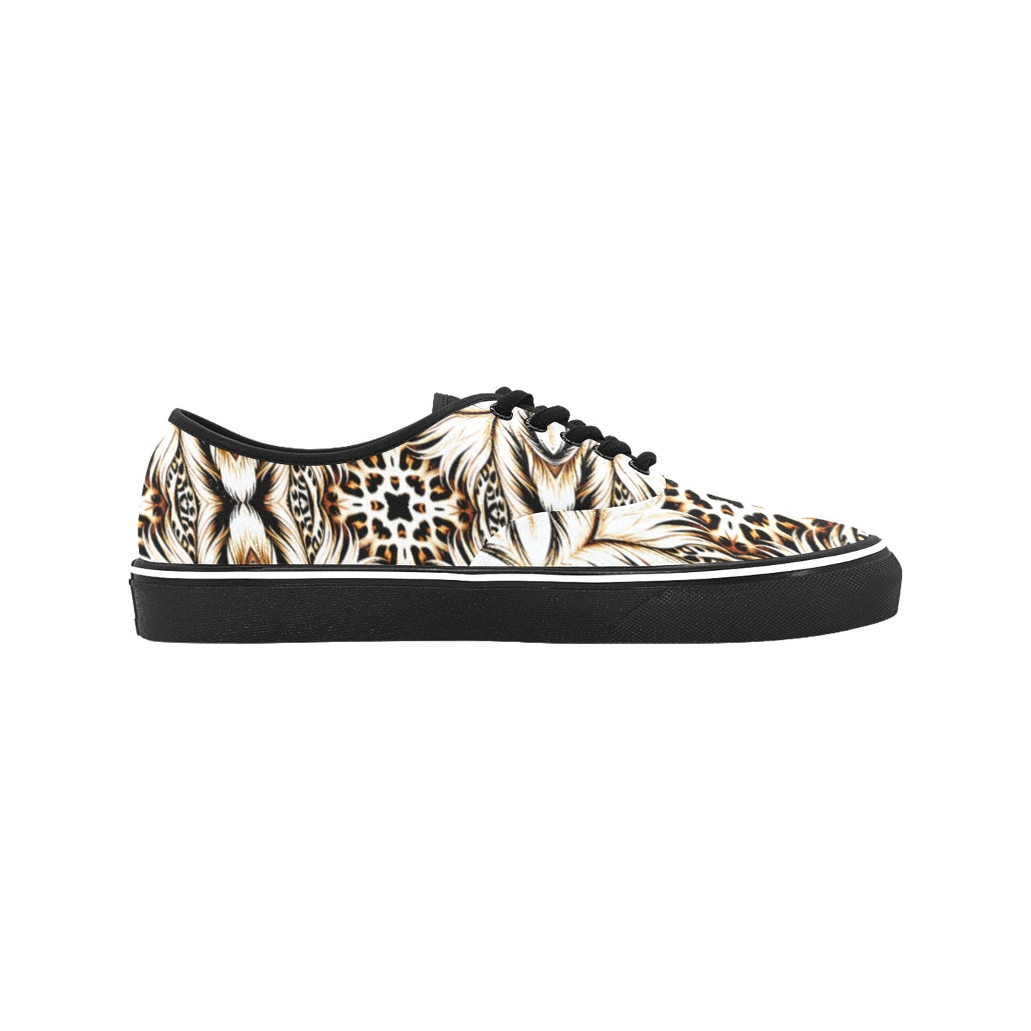Men's Golden Baroque Pattern All-Over Print Classic Canvas Low Top Shoes