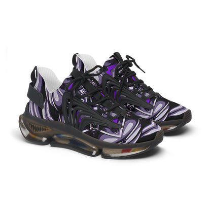 Women's Purple Swirl Mesh Sneakers with Black Sole